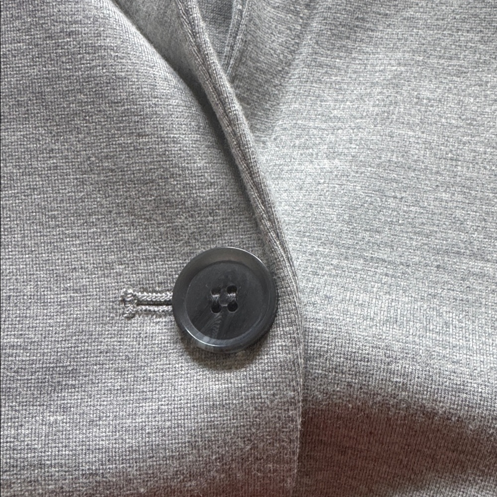 LOFT Petites light Gray Knit Ponte single front Blazer front Pockets Sz LP NWT - Picture 9 of 10